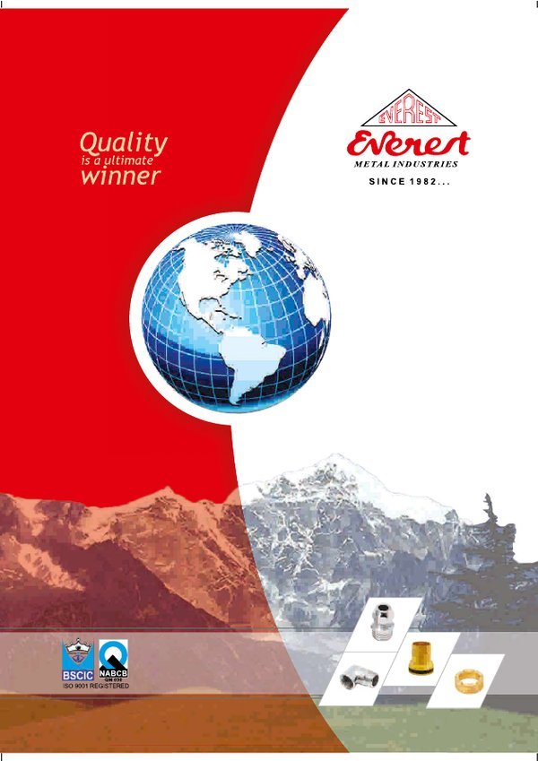 Everest Metal brass sanitary catalogue cover — inserts, lock nuts and bathtub accessories