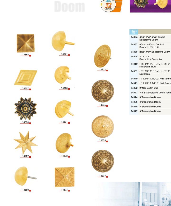Decorative Door Domes & Studs — Everest Metal Industries
