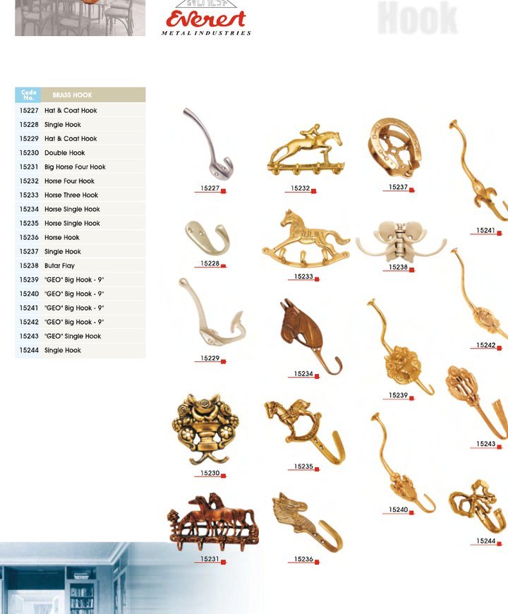 Decorative Brass Hooks — Everest Metal Industries
