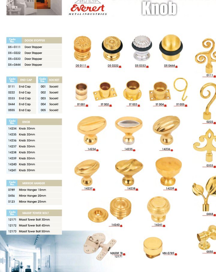 Curtain Brackets & Knobs — Everest Metal Industries